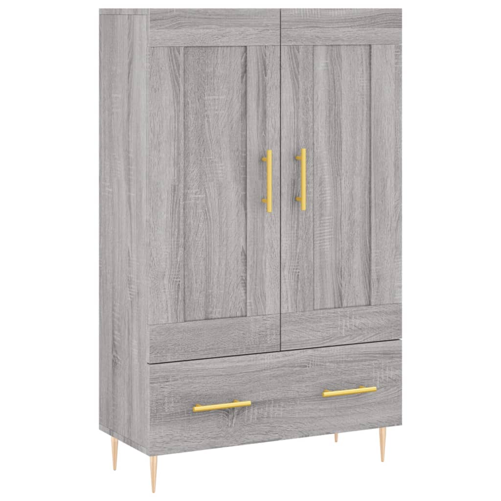 Hoge Kast 69,5X31X115 Cm Bewerkt Hout Eikenkleurig Grijs sonoma
