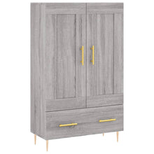 Hoge Kast 69,5X31X115 Cm Bewerkt Hout Eikenkleurig Grijs sonoma