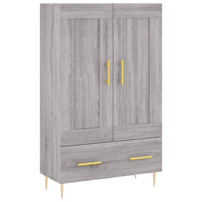 Hoge Kast 69,5X31X115 Cm Bewerkt Hout Eikenkleurig Grijs sonoma
