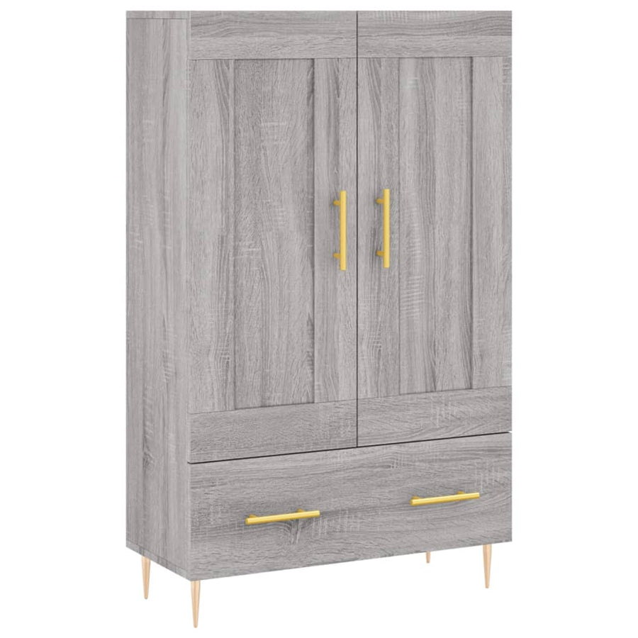 Hoge Kast 69,5X31X115 Cm Bewerkt Hout Eikenkleurig Grijs sonoma