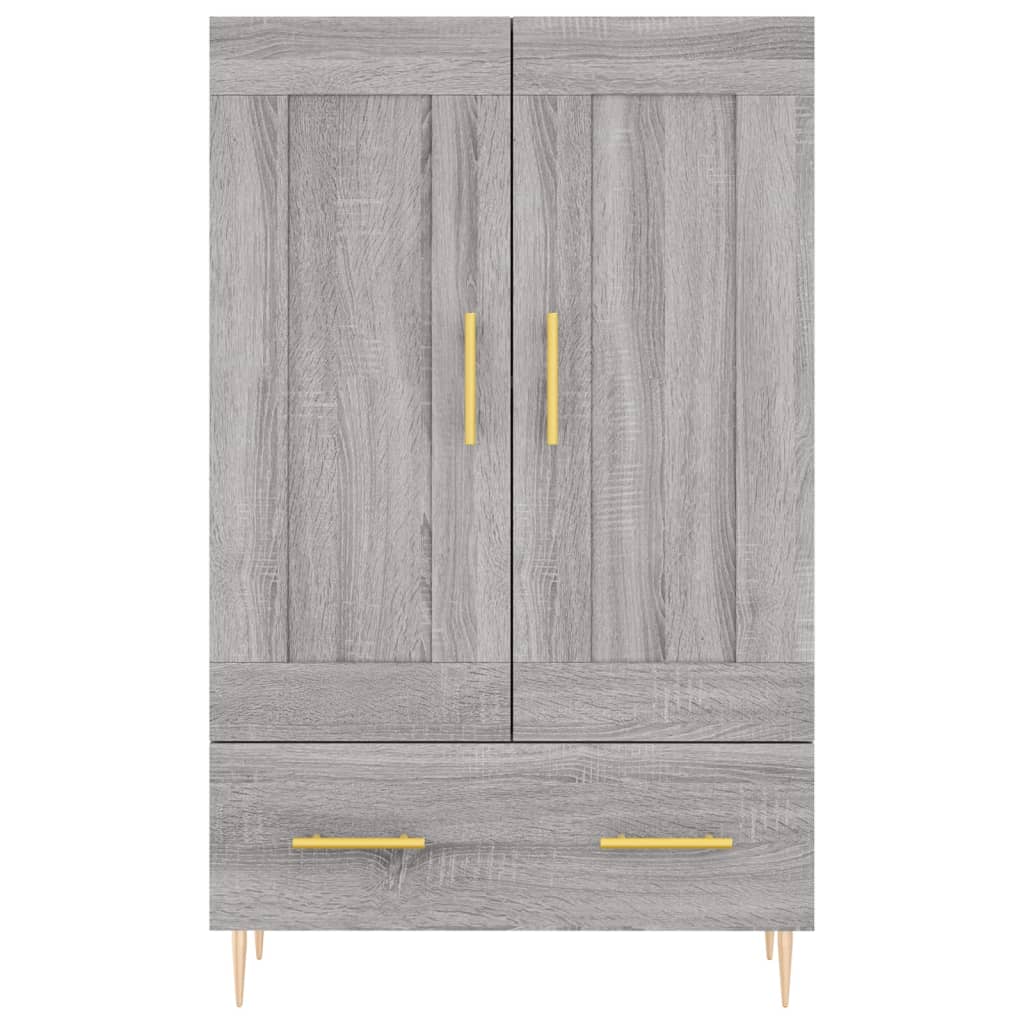 Hoge Kast 69,5X31X115 Cm Bewerkt Hout Eikenkleurig Grijs sonoma