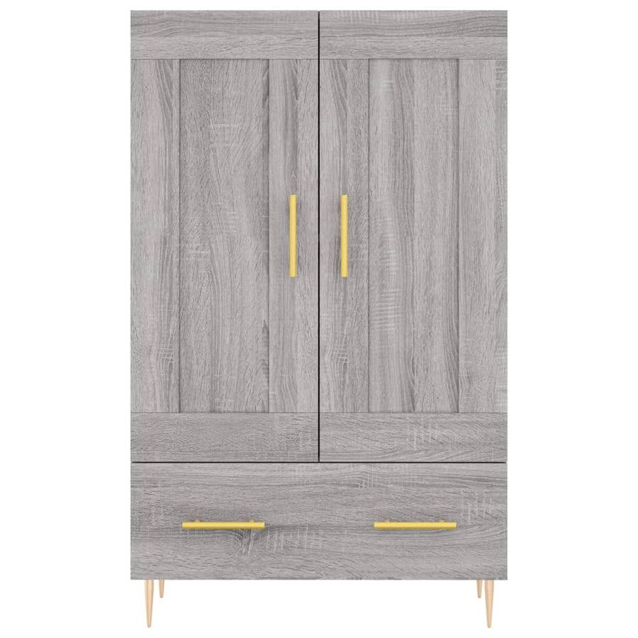 Hoge Kast 69,5X31X115 Cm Bewerkt Hout Eikenkleurig Grijs sonoma