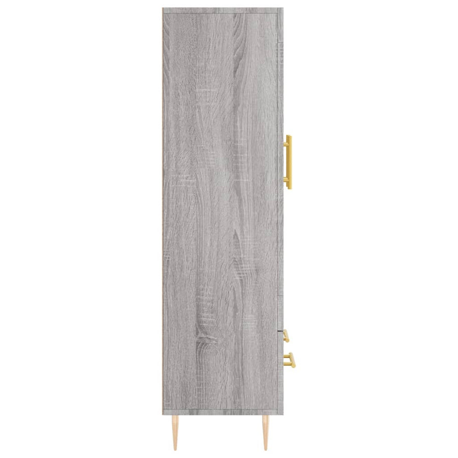 Hoge Kast 69,5X31X115 Cm Bewerkt Hout Eikenkleurig Grijs sonoma