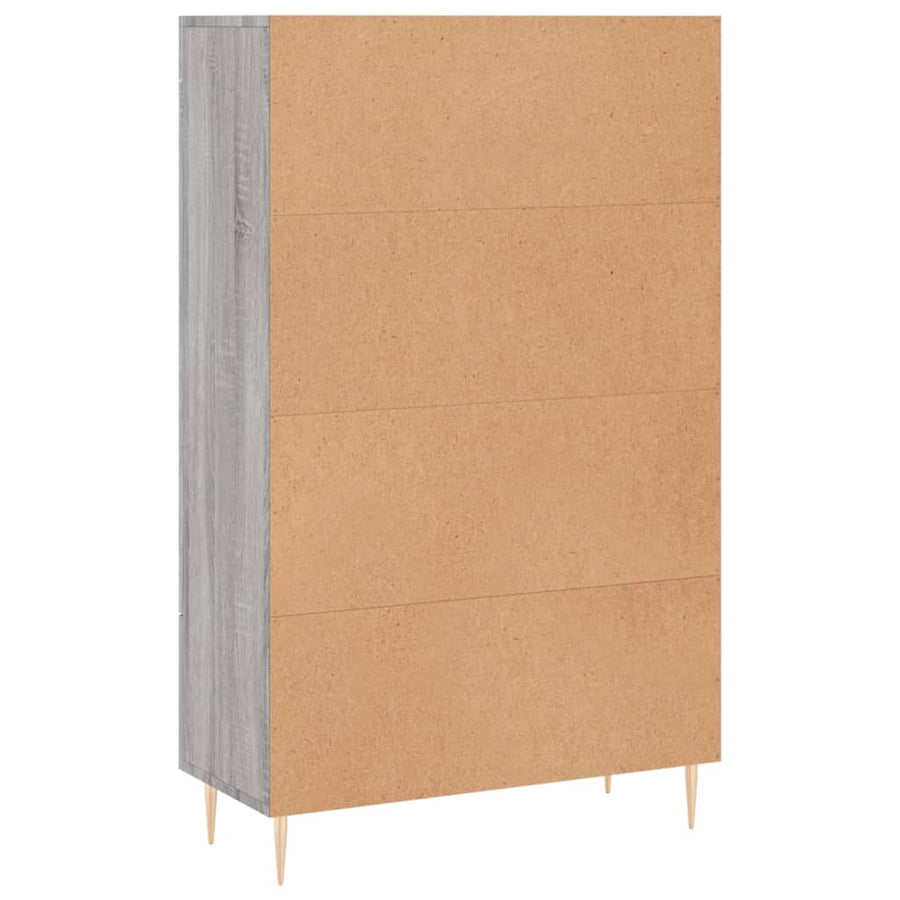 Hoge Kast 69,5X31X115 Cm Bewerkt Hout Eikenkleurig Grijs sonoma