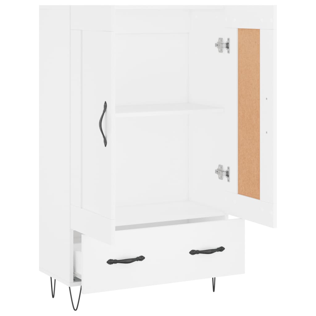 Hoge Kast 69,5X31X115 Cm Bewerkt Hout Wit