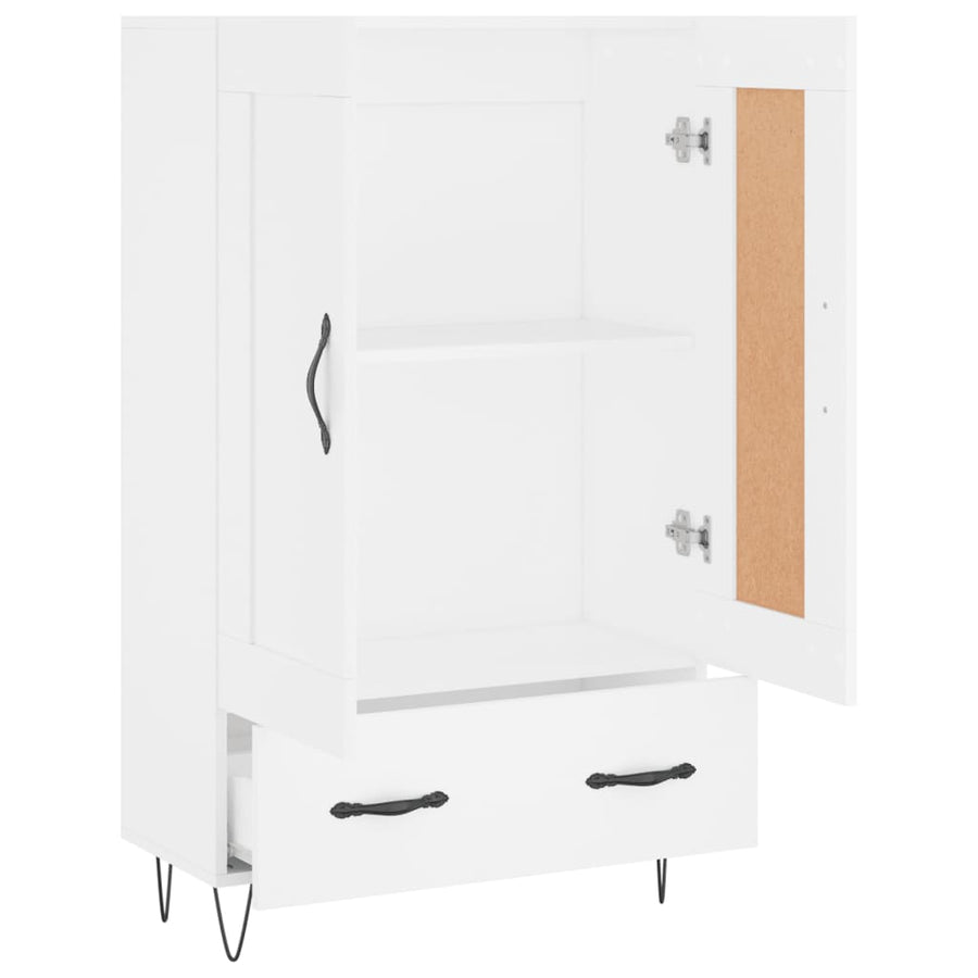 Hoge Kast 69,5X31X115 Cm Bewerkt Hout Wit