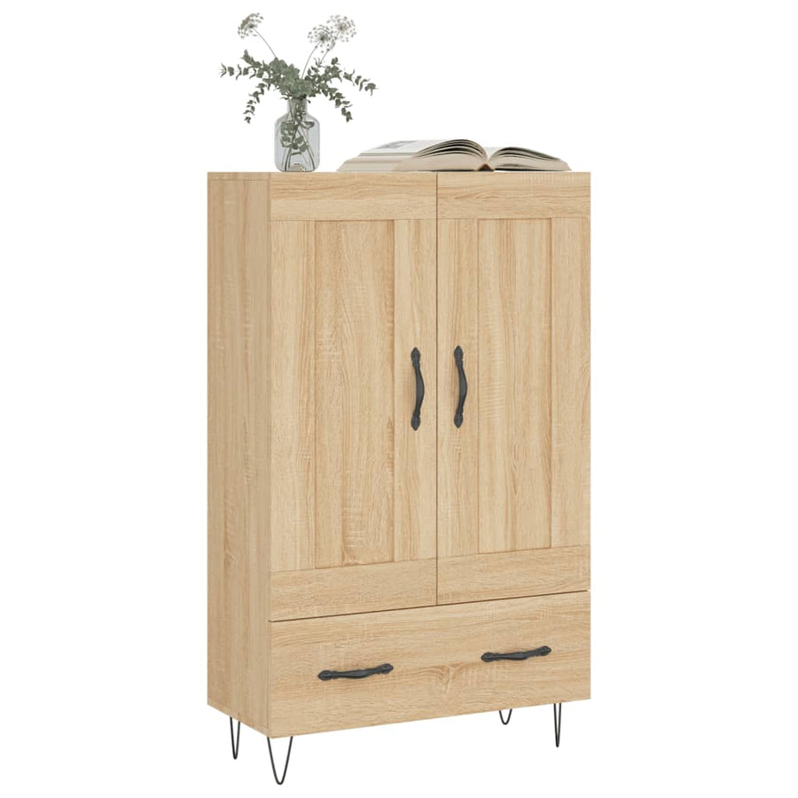 Hoge Kast 69,5X31X115 Cm Bewerkt Hout Kleurig Sonoma eiken