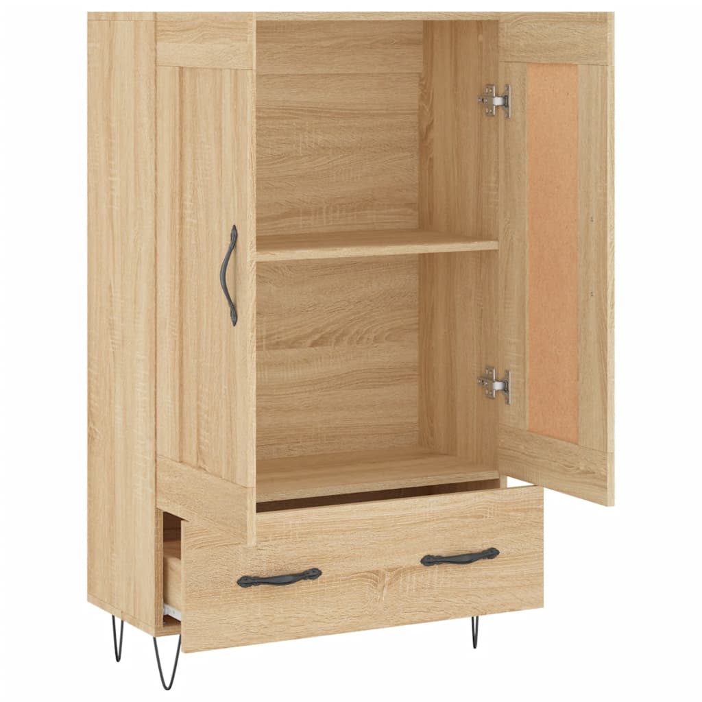 Hoge Kast 69,5X31X115 Cm Bewerkt Hout Kleurig Sonoma eiken
