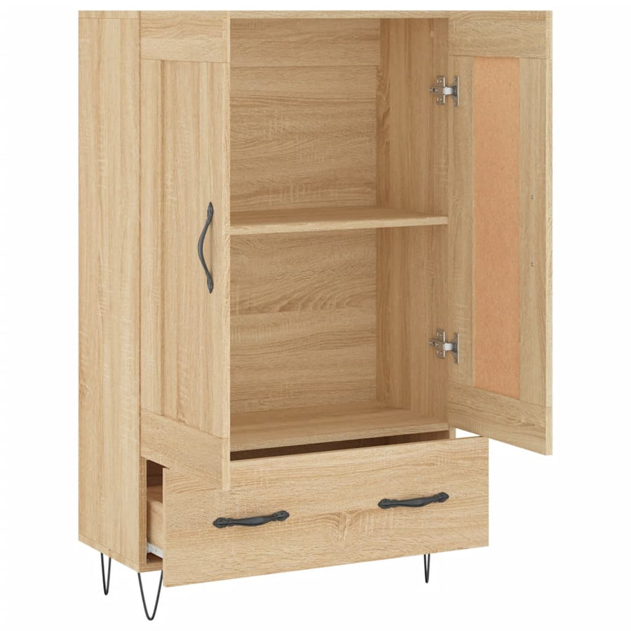 Hoge Kast 69,5X31X115 Cm Bewerkt Hout Kleurig Sonoma eiken