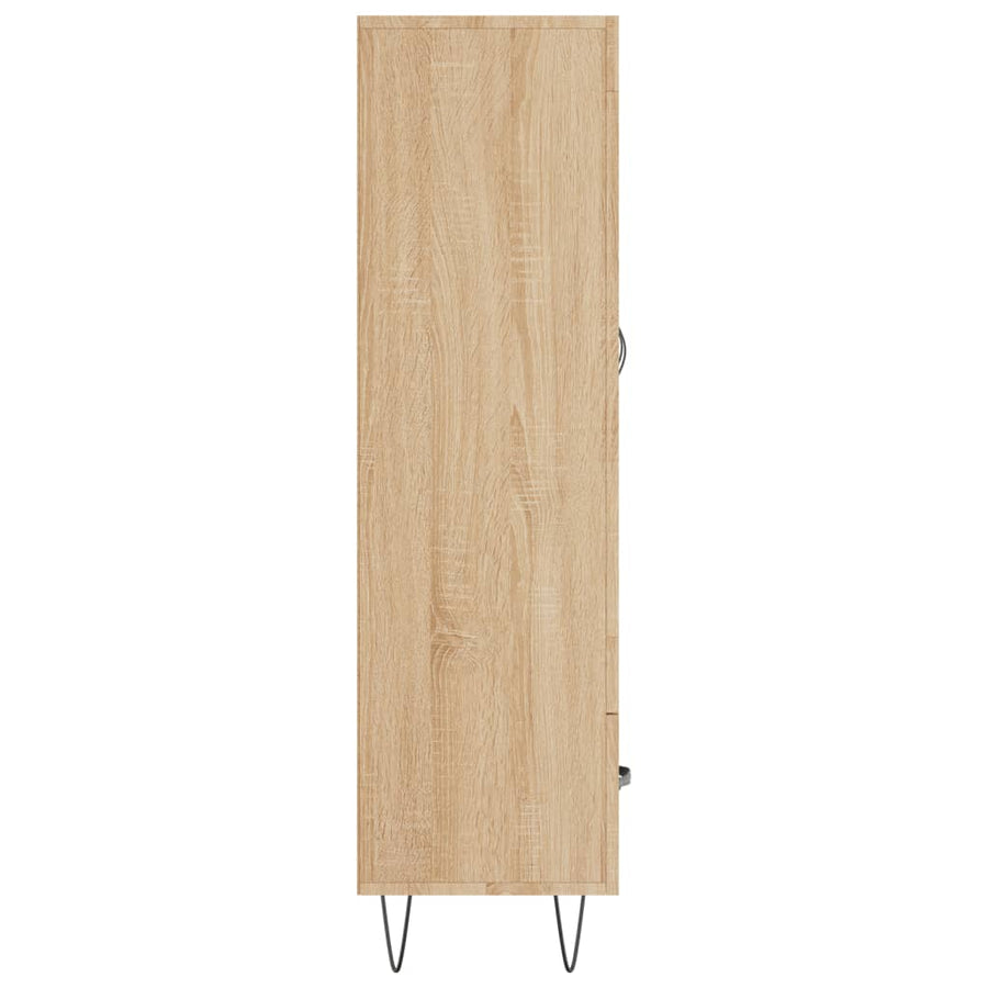 Hoge Kast 69,5X31X115 Cm Bewerkt Hout Kleurig Sonoma eiken