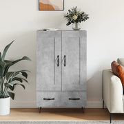 Tall cabinet 69.5x31x115 cm engineered wood concrete grey