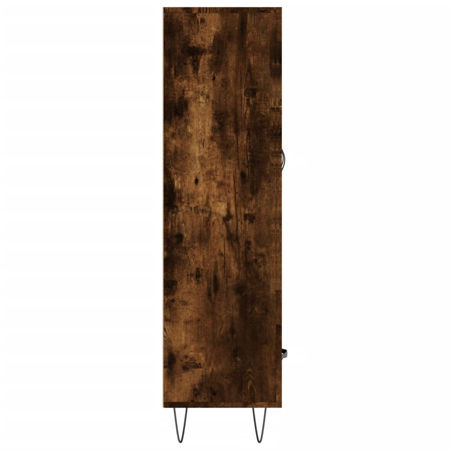 Hoge Kast 69,5X31X115 Cm Bewerkt Hout Gerookt Eikenkleurig