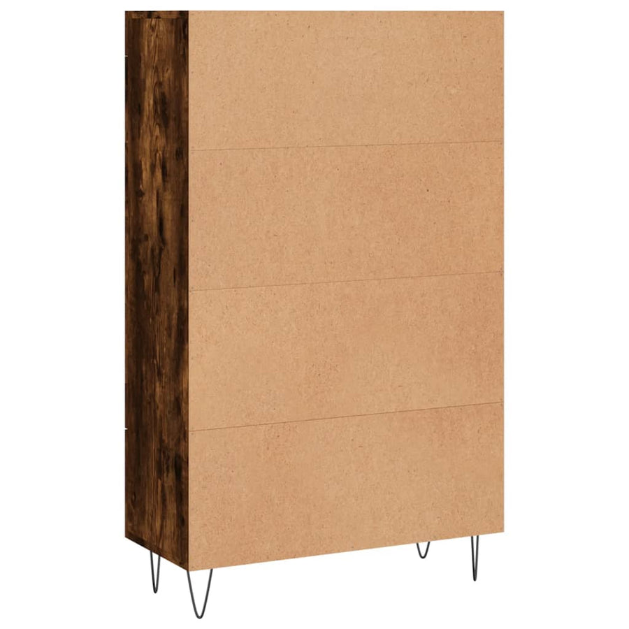 Hoge Kast 69,5X31X115 Cm Bewerkt Hout Gerookt Eikenkleurig
