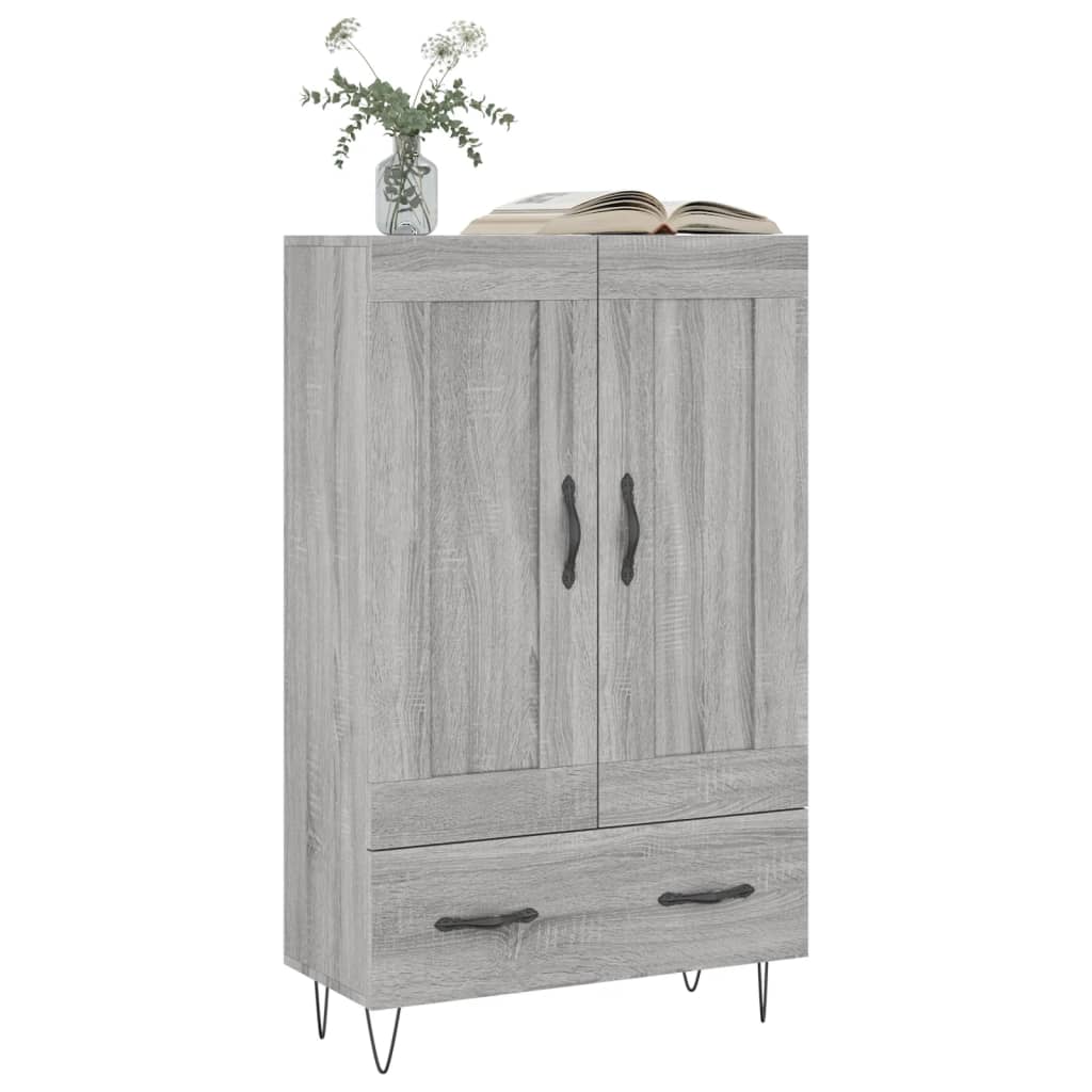Hoge Kast 69,5X31X115 Cm Bewerkt Hout Grijs Sonoma Eikenkleurig