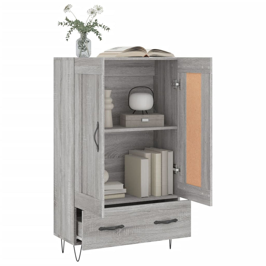 Hoge Kast 69,5X31X115 Cm Bewerkt Hout Grijs Sonoma Eikenkleurig