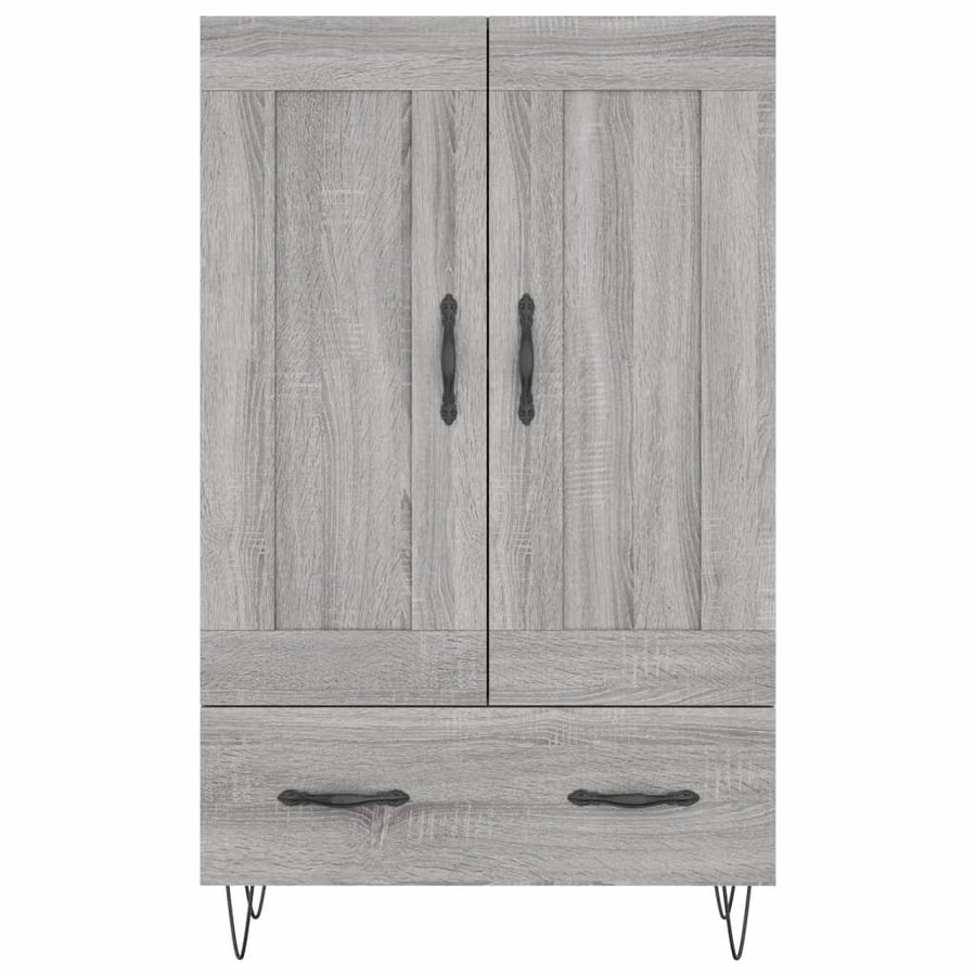 Hoge Kast 69,5X31X115 Cm Bewerkt Hout Grijs Sonoma Eikenkleurig