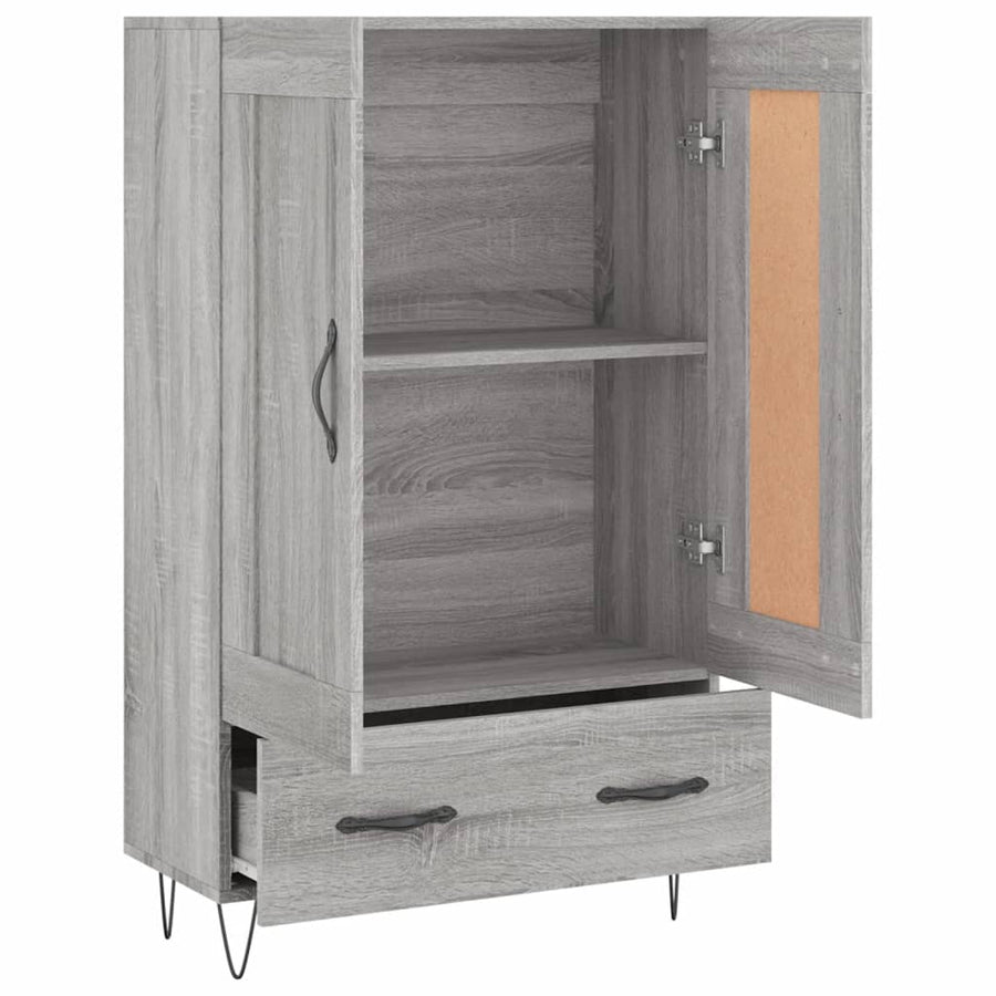 Hoge Kast 69,5X31X115 Cm Bewerkt Hout Grijs Sonoma Eikenkleurig
