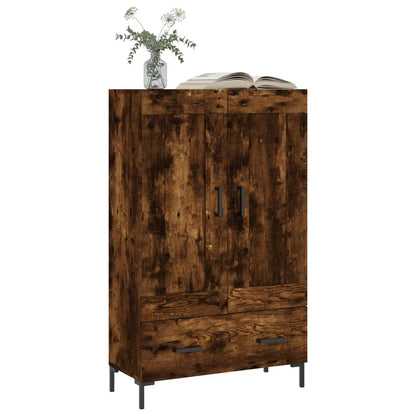 Hoge Kast 69,5X31X115 Cm Bewerkt Hout Gerookt Eikenkleurig