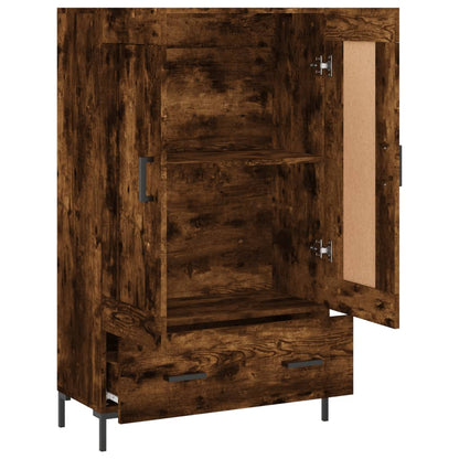Hoge Kast 69,5X31X115 Cm Bewerkt Hout Gerookt Eikenkleurig