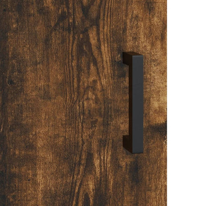 Hoge Kast 69,5X31X115 Cm Bewerkt Hout Gerookt Eikenkleurig