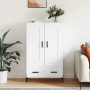Tall cabinet 69.5x31x115 cm carved wood white