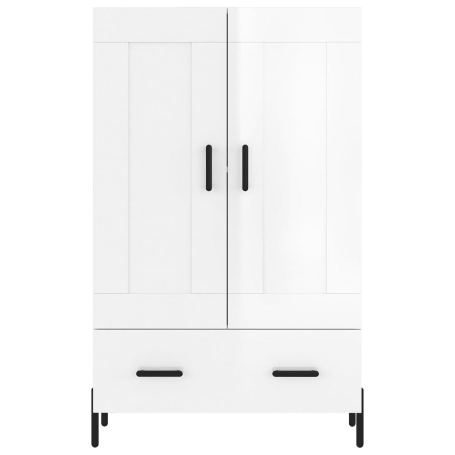 Hoge Kast 69,5X31X115 Cm Bewerkt Hout Hoogglans Wit