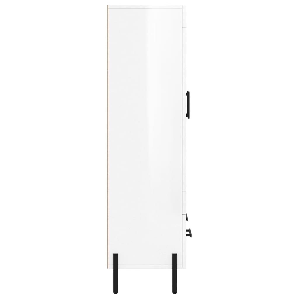 Hoge Kast 69,5X31X115 Cm Bewerkt Hout Hoogglans Wit