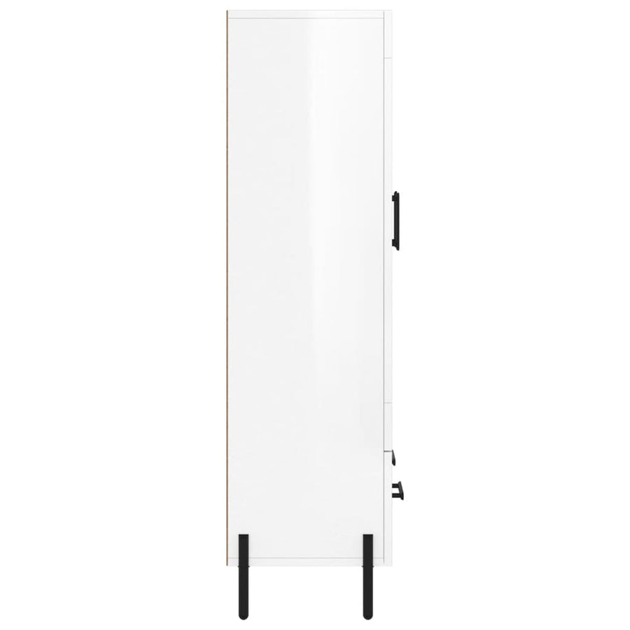 Hoge Kast 69,5X31X115 Cm Bewerkt Hout Hoogglans Wit