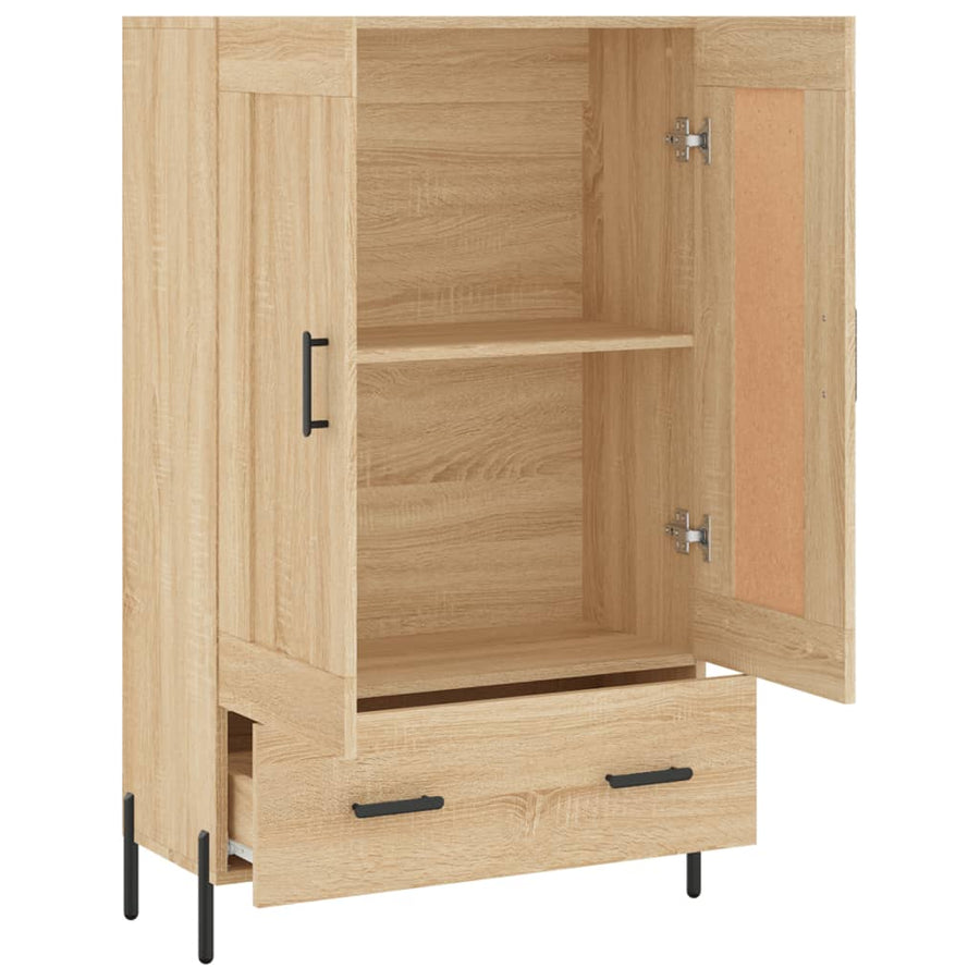 Hoge Kast 69,5X31X115 Cm Bewerkt Hout Sonoma Eikenkleurig