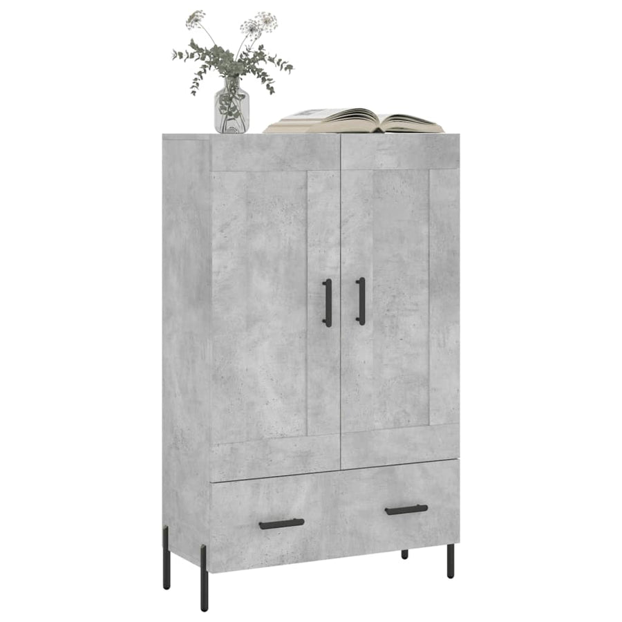 Hoge Kast 69,5X31X115 Cm Bewerkt Hout Betongrijs