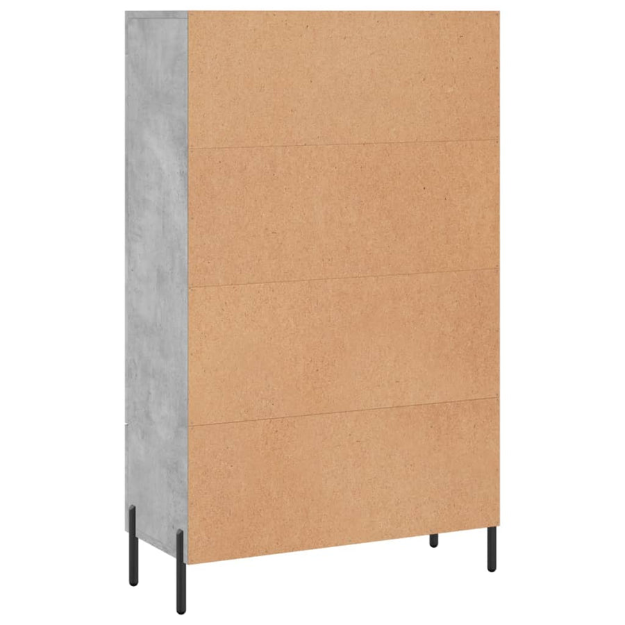 Hoge Kast 69,5X31X115 Cm Bewerkt Hout Betongrijs