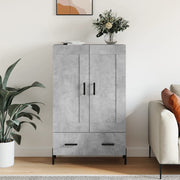 Tall cabinet 69.5x31x115 cm engineered wood concrete grey