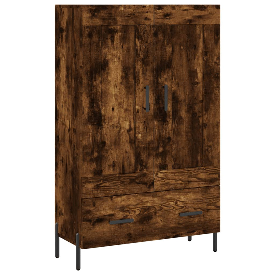 Hoge Kast 69,5X31X115 Cm Bewerkt Hout Gerookt Eikenkleurig
