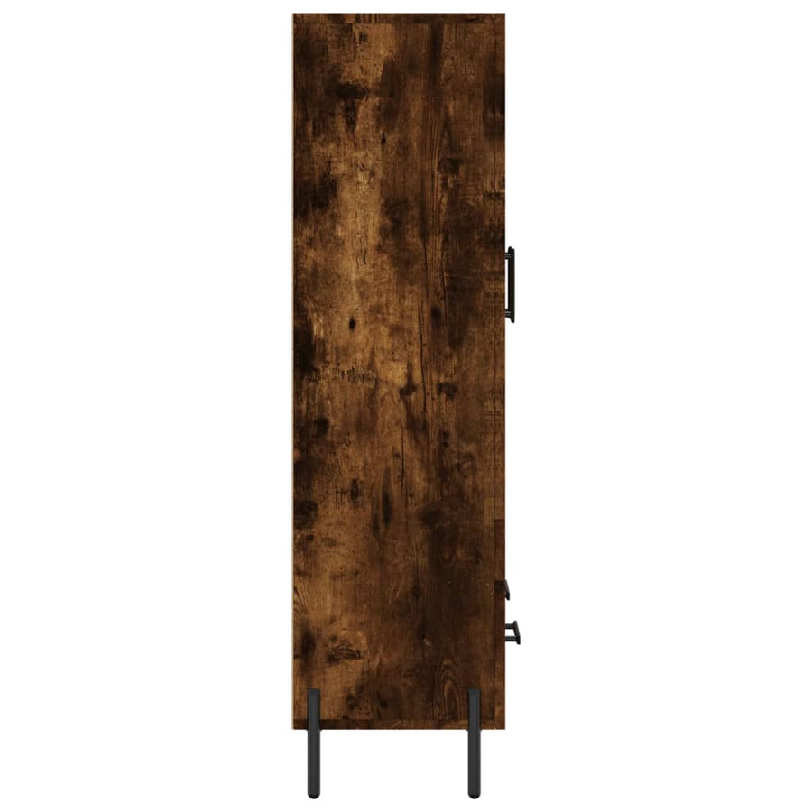 Hoge Kast 69,5X31X115 Cm Bewerkt Hout Gerookt Eikenkleurig