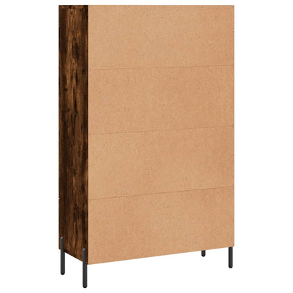 Hoge Kast 69,5X31X115 Cm Bewerkt Hout Gerookt Eikenkleurig