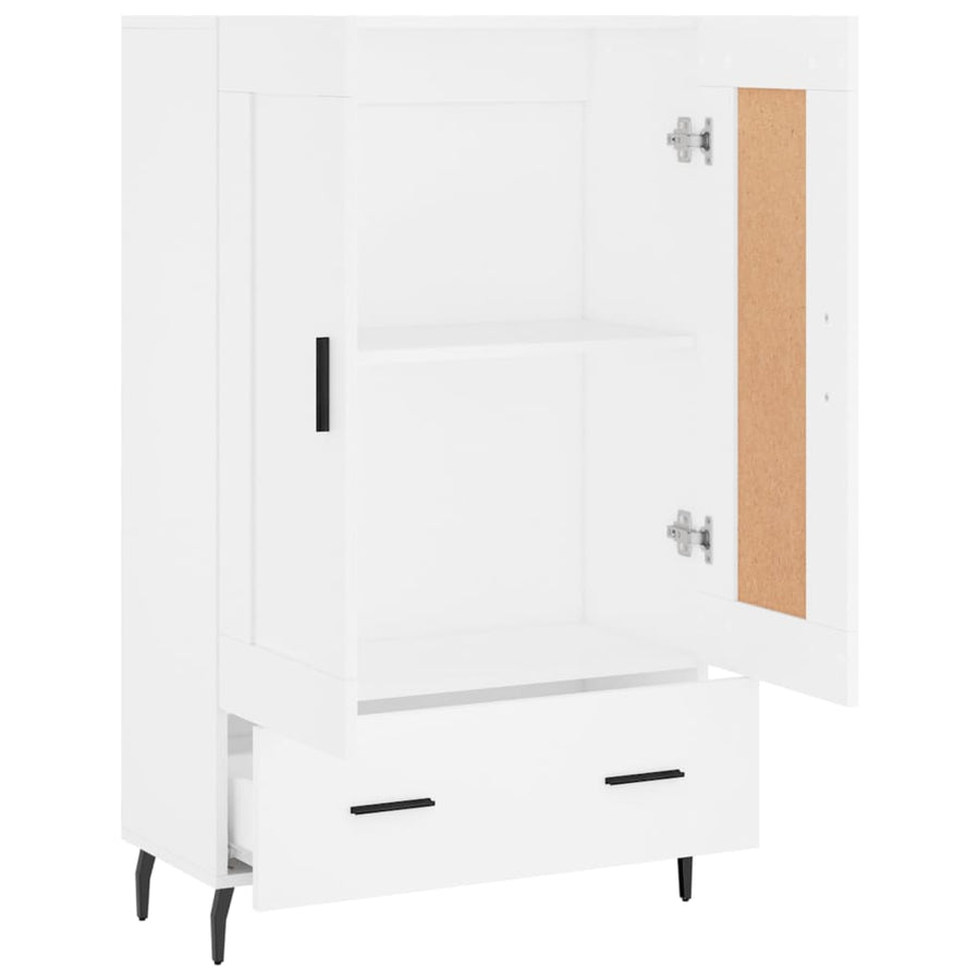 Hoge Kast 69,5X31X115 Cm Bewerkt Hout Wit