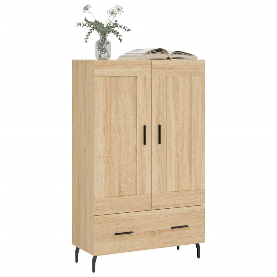 Hoge Kast 69,5X31X115 Cm Bewerkt Hout Kleurig Sonoma eiken