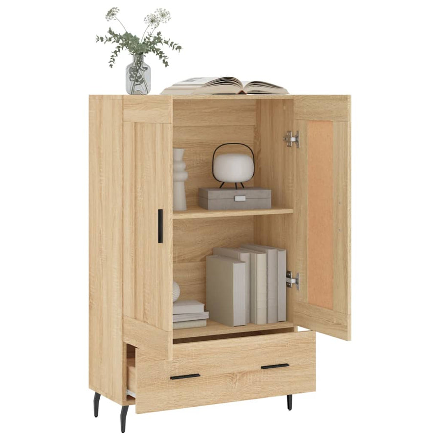 Hoge Kast 69,5X31X115 Cm Bewerkt Hout Kleurig Sonoma eiken