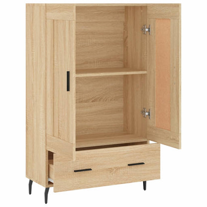 Hoge Kast 69,5X31X115 Cm Bewerkt Hout Kleurig Sonoma eiken
