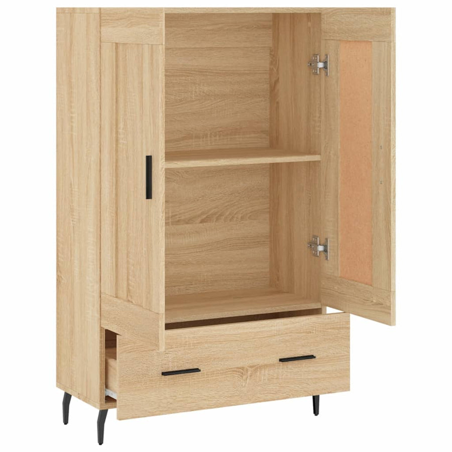 Hoge Kast 69,5X31X115 Cm Bewerkt Hout Kleurig Sonoma eiken