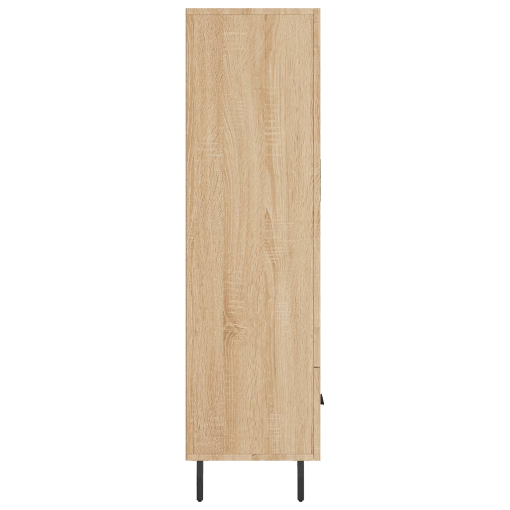 Hoge Kast 69,5X31X115 Cm Bewerkt Hout Kleurig Sonoma eiken