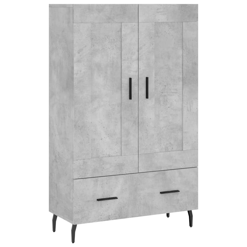 Hoge Kast 69,5X31X115 Cm Bewerkt Hout Betongrijs