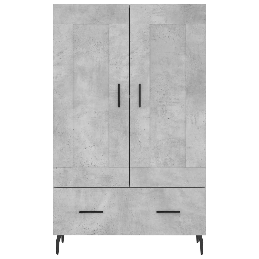 Hoge Kast 69,5X31X115 Cm Bewerkt Hout Betongrijs