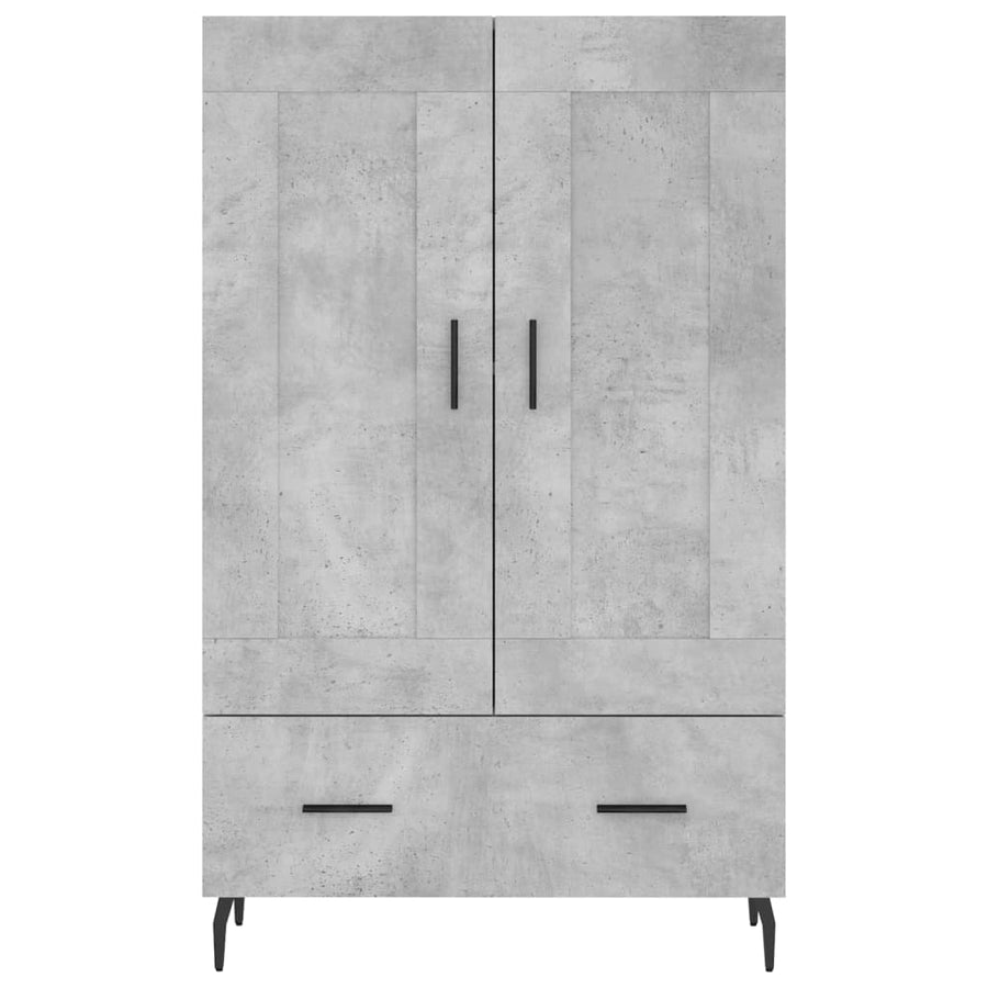 Hoge Kast 69,5X31X115 Cm Bewerkt Hout Betongrijs