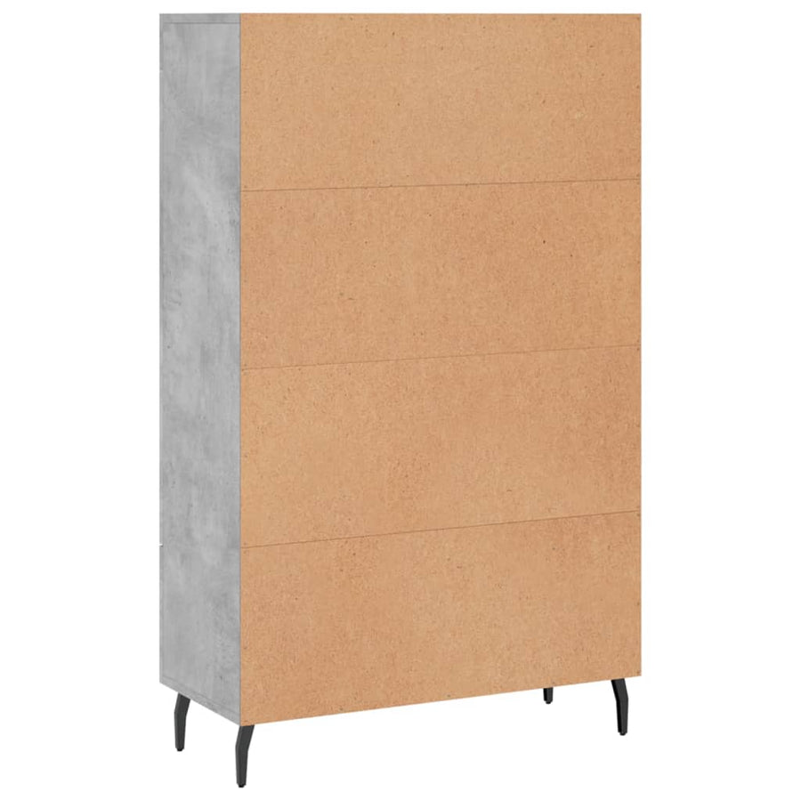Hoge Kast 69,5X31X115 Cm Bewerkt Hout Betongrijs