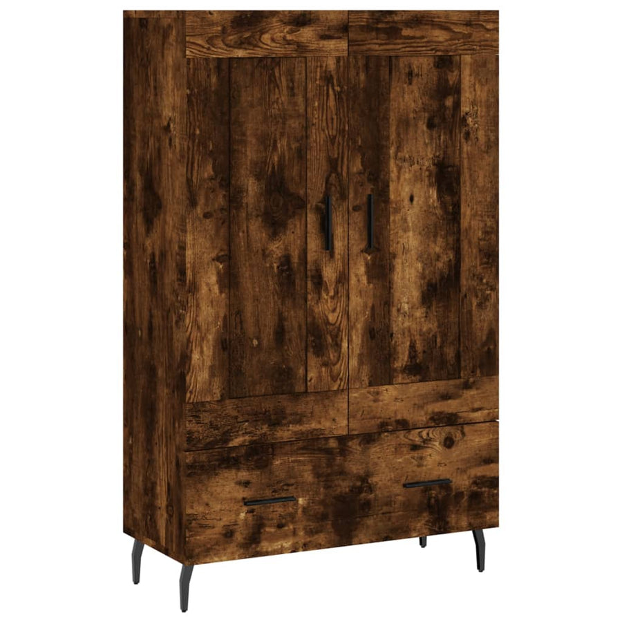 Hoge Kast 69,5X31X115 Cm Bewerkt Hout Kleurig Gerookt eiken