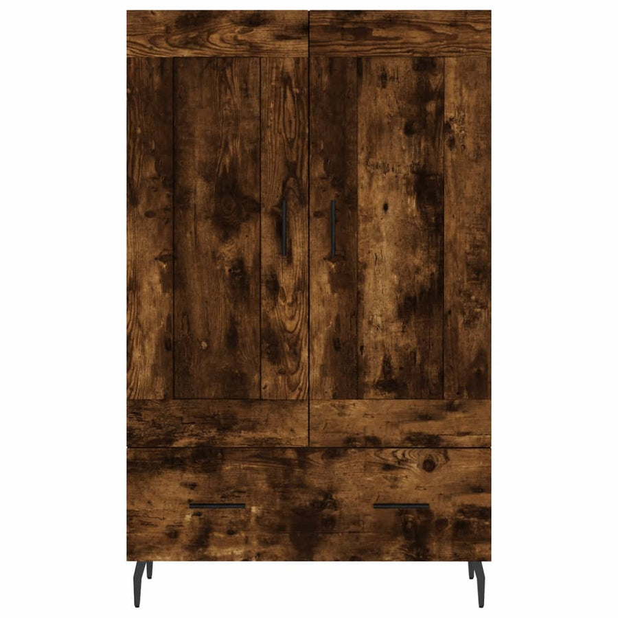Hoge Kast 69,5X31X115 Cm Bewerkt Hout Kleurig Gerookt eiken