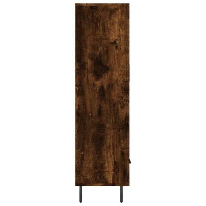 Hoge Kast 69,5X31X115 Cm Bewerkt Hout Kleurig Gerookt eiken