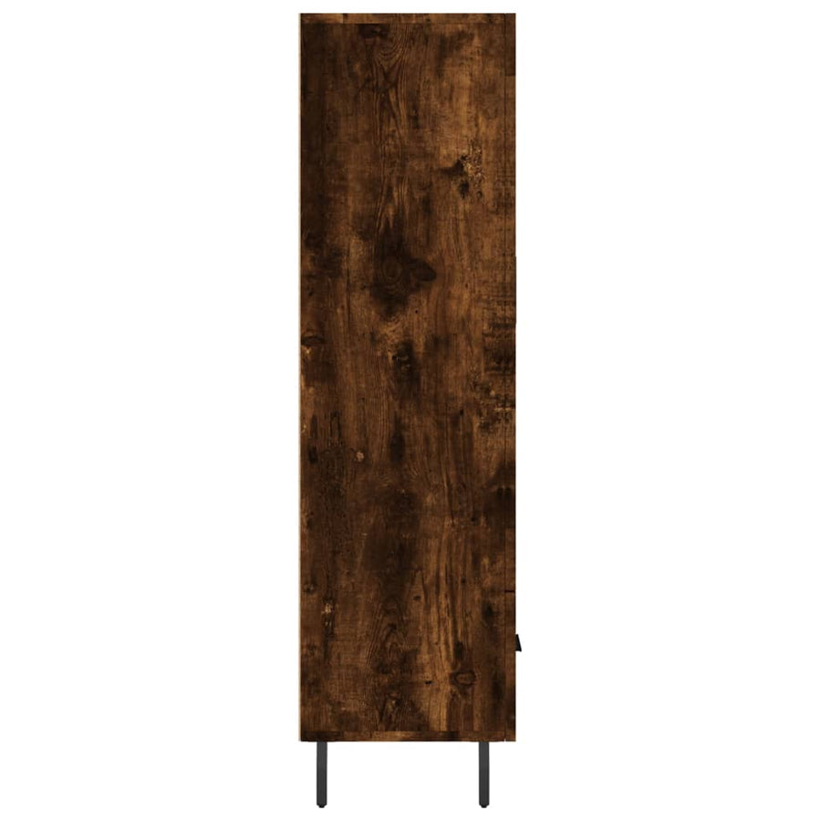 Hoge Kast 69,5X31X115 Cm Bewerkt Hout Kleurig Gerookt eiken