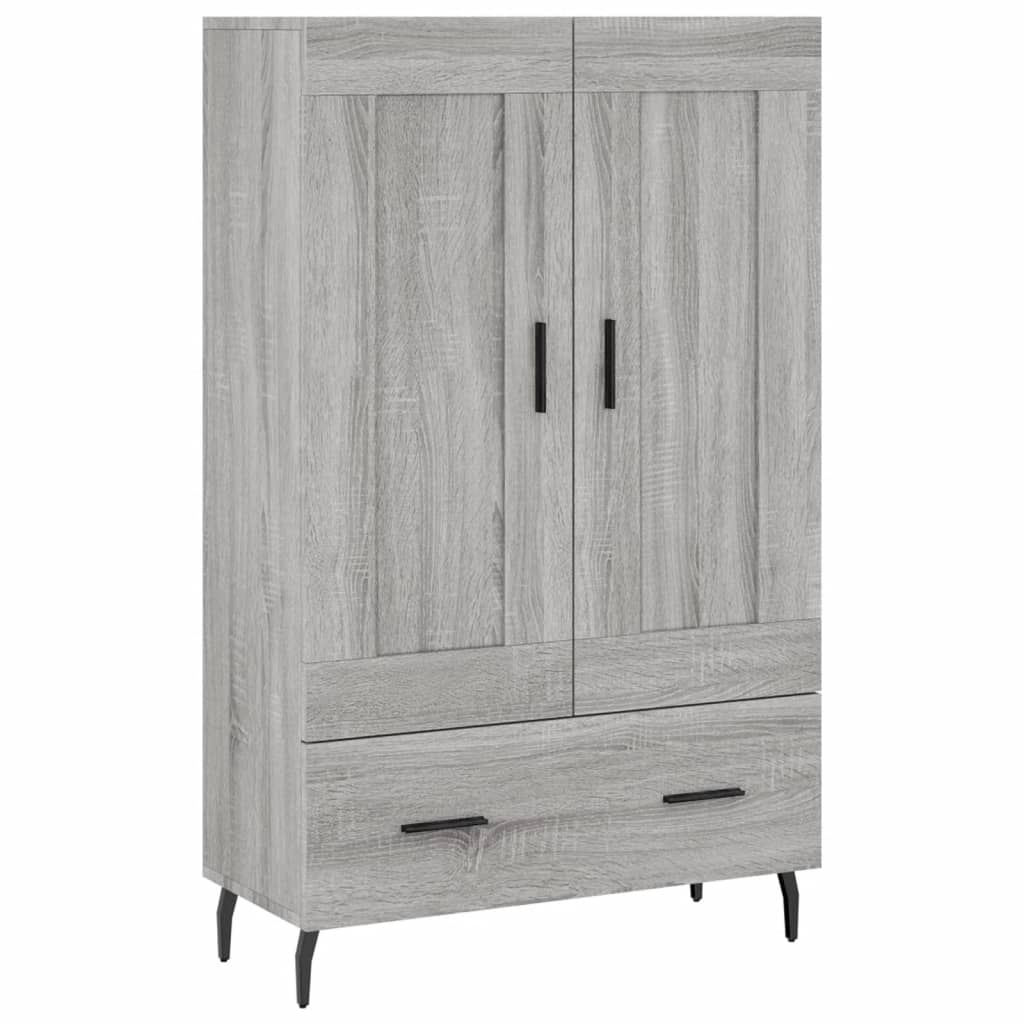 Hoge Kast 69,5X31X115 Cm Bewerkt Hout Eikenkleurig Grijs sonoma